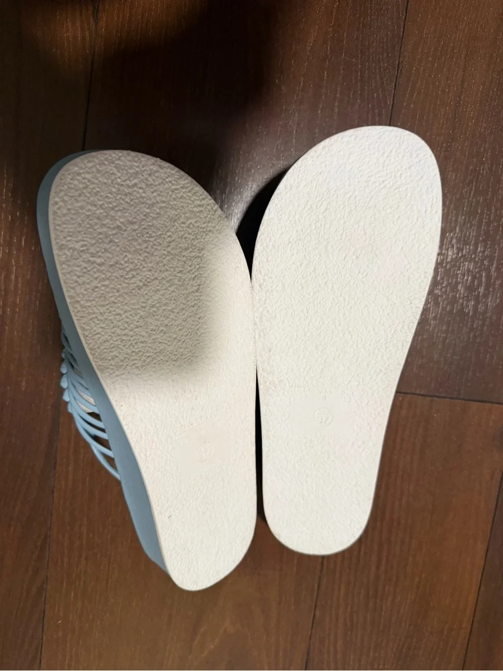 Bruno Menegatti Light Blue Leather Platform Slide Sandals Knotted Strap new 8